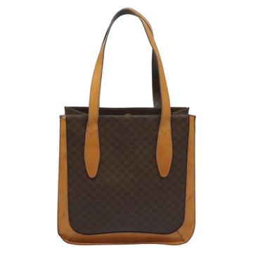 CELINE Macadam Canvas Shoulder Bag PVC Leather Brown Gold Auth 112747 - 0