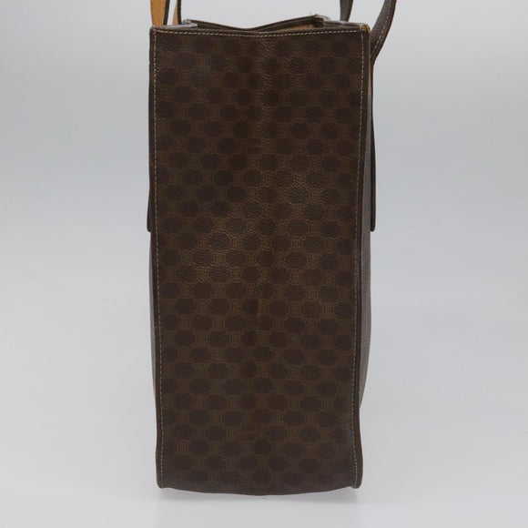 CELINE Macadam Canvas Shoulder Bag PVC Leather Brown Gold Auth 112747