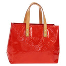LOUIS VUITTON Monogram Vernis Reade PM Hand Bag Red Rouge M91088 LV Auth 112767-1