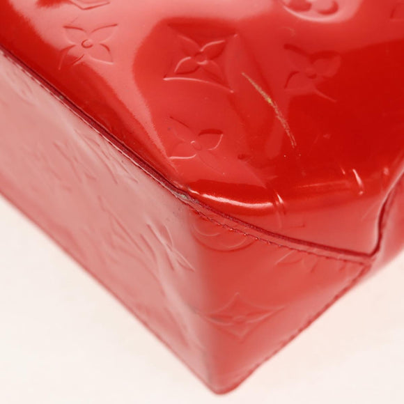 LOUIS VUITTON Monogram Vernis Reade PM Hand Bag Red Rouge M91088 LV Auth 112767