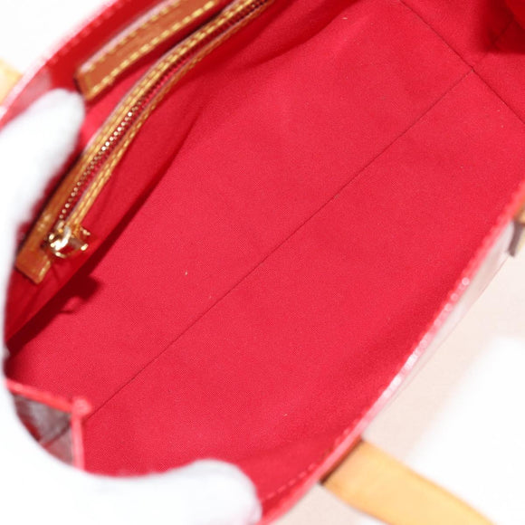 LOUIS VUITTON Monogram Vernis Reade PM Hand Bag Red Rouge M91088 LV Auth 112767