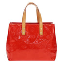 LOUIS VUITTON Monogram Vernis Reade PM Hand Bag Red Rouge M91088 LV Auth 112767-13