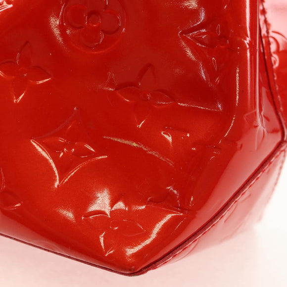 LOUIS VUITTON Monogram Vernis Reade PM Hand Bag Red Rouge M91088 LV Auth 112767