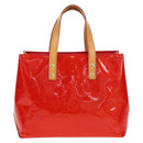 LOUIS VUITTON Monogram Vernis Reade PM Hand Bag Red Rouge M91088 LV Auth 112767-2
