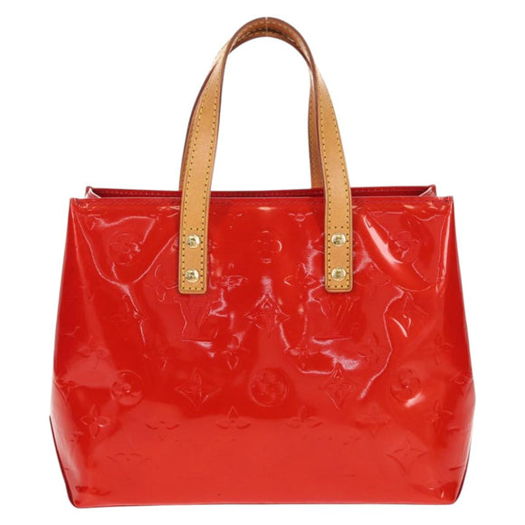 LOUIS VUITTON Monogram Vernis Reade PM Hand Bag Red Rouge M91088 LV Auth 112767
