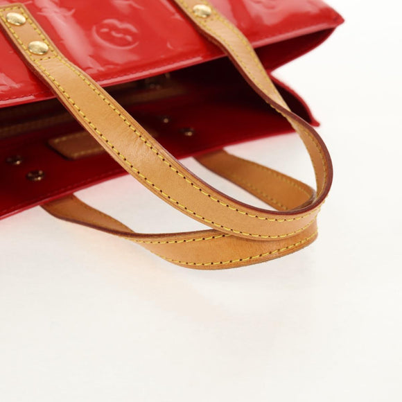 LOUIS VUITTON Monogram Vernis Reade PM Hand Bag Red Rouge M91088 LV Auth 112767