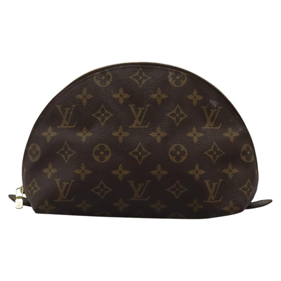 LOUIS VUITTON Monogram Trousse Demi Ronde Cosmetic Pouch M47520 LV Auth 112798