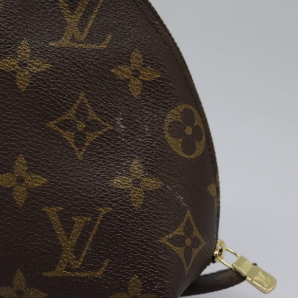 LOUIS VUITTON Monogram Trousse Demi Ronde Cosmetic Pouch M47520 LV Auth 112798
