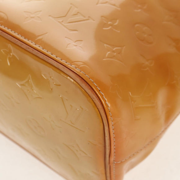 LOUIS VUITTON Monogram Vernis Houston Hand Bag Beige M91004 LV Auth 112823