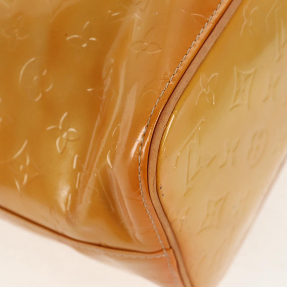 LOUIS VUITTON Monogram Vernis Houston Hand Bag Beige M91004 LV Auth 112823