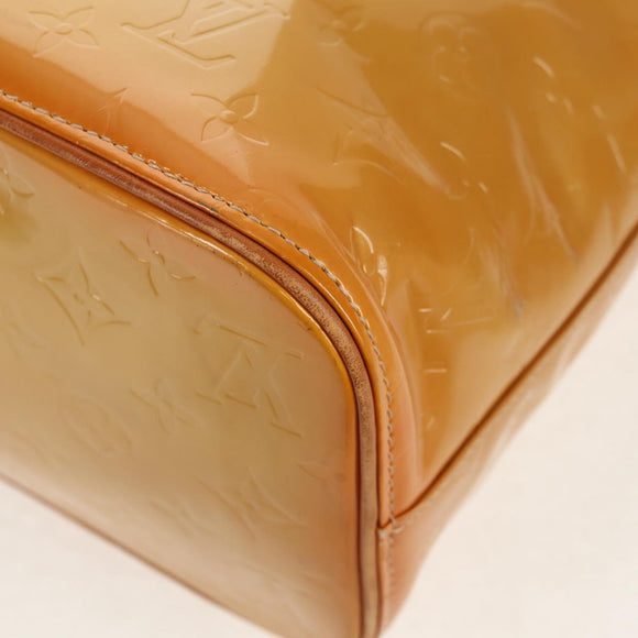 LOUIS VUITTON Monogram Vernis Houston Hand Bag Beige M91004 LV Auth 112823