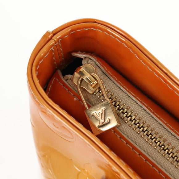 LOUIS VUITTON Monogram Vernis Houston Hand Bag Beige M91004 LV Auth 112823