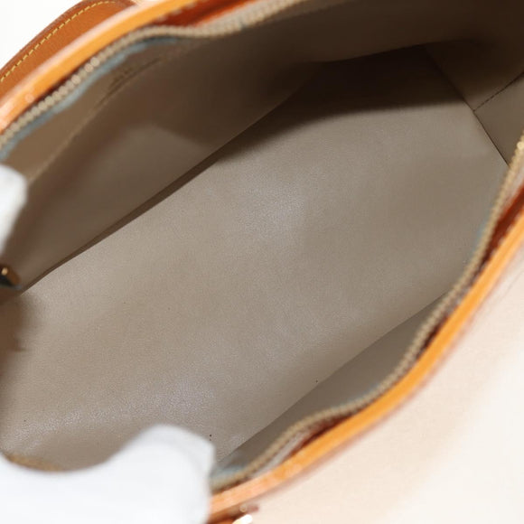 LOUIS VUITTON Monogram Vernis Houston Hand Bag Beige M91004 LV Auth 112823