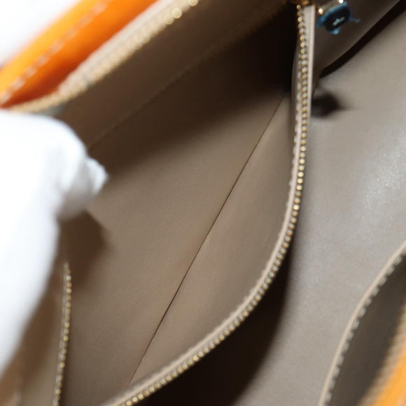 LOUIS VUITTON Monogram Vernis Houston Hand Bag Beige M91004 LV Auth 112823