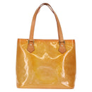 LOUIS VUITTON Monogram Vernis Houston Hand Bag Beige M91004 LV Auth 112823-13