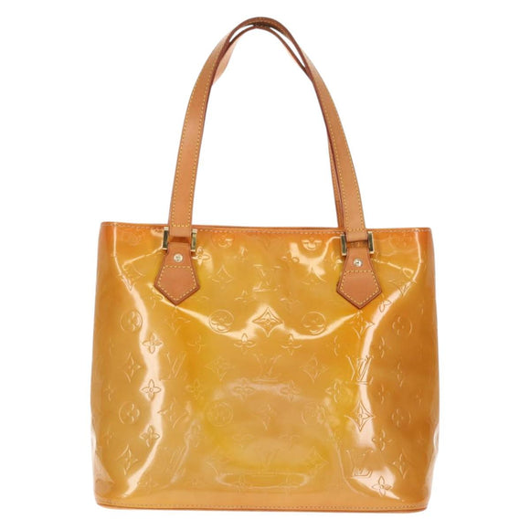LOUIS VUITTON Monogram Vernis Houston Hand Bag Beige M91004 LV Auth 112823