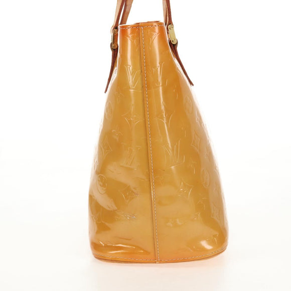 LOUIS VUITTON Monogram Vernis Houston Hand Bag Beige M91004 LV Auth 112823