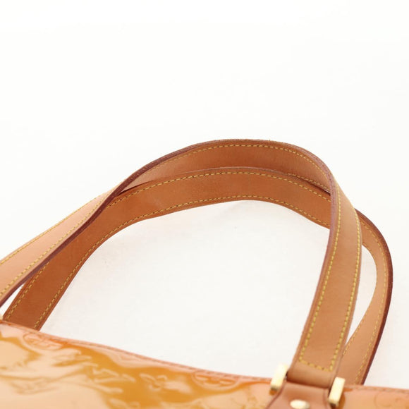 LOUIS VUITTON Monogram Vernis Houston Hand Bag Beige M91004 LV Auth 112823