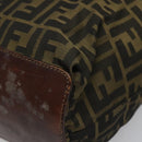 FENDI Zucca Canvas Tote Bag Brown Black Auth 112832-9