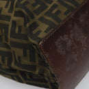 FENDI Zucca Canvas Tote Bag Brown Black Auth 112832-14