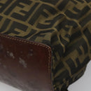 FENDI Zucca Canvas Tote Bag Brown Black Auth 112832-15