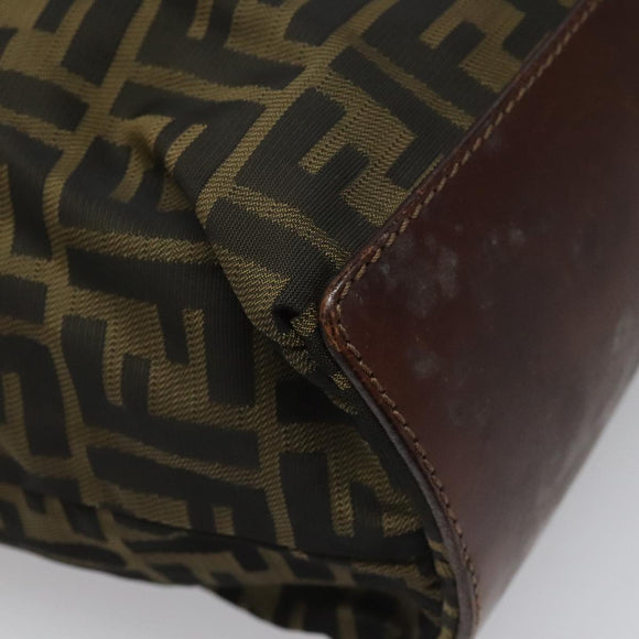 FENDI Zucca Canvas Tote Bag Brown Black Auth 112832