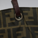 FENDI Zucca Canvas Tote Bag Brown Black Auth 112832-10
