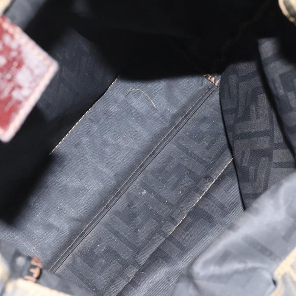 FENDI Zucca Canvas Tote Bag Brown Black Auth 112832