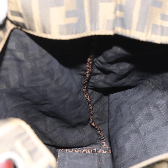 FENDI Zucca Canvas Tote Bag Brown Black Auth 112832