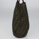 FENDI Zucca Canvas Tote Bag Brown Black Auth 112832-3