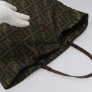FENDI Zucca Canvas Tote Bag Brown Black Auth 112832-6