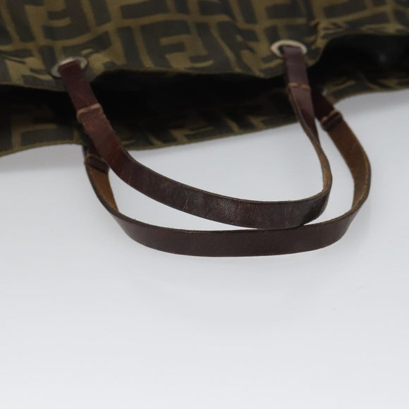 FENDI Zucca Canvas Tote Bag Brown Black Auth 112832
