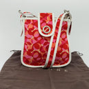 CELINE Shoulder Bag Canvas Red Auth 112849V-12