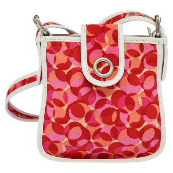 CELINE Shoulder Bag Canvas Red Auth 112849V