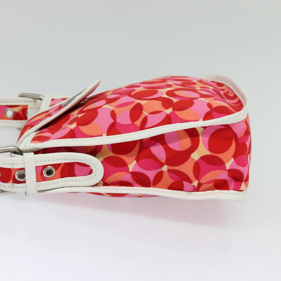 CELINE Shoulder Bag Canvas Red Auth 112849V