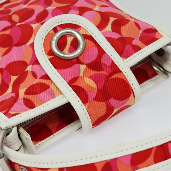 CELINE Shoulder Bag Canvas Red Auth 112849V