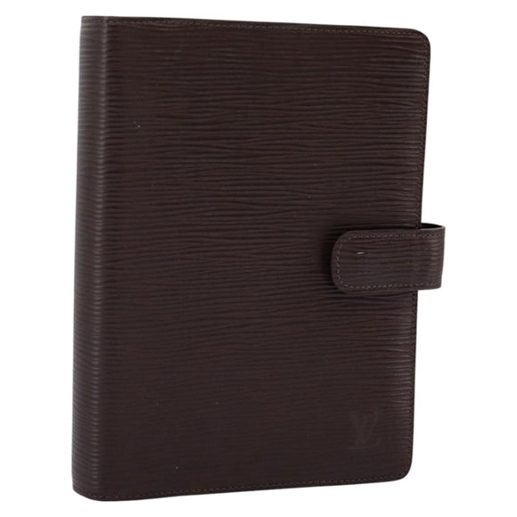 LOUIS VUITTON Epi Agenda MM Day Planner Cover Mocha R2004D LV Auth 112853