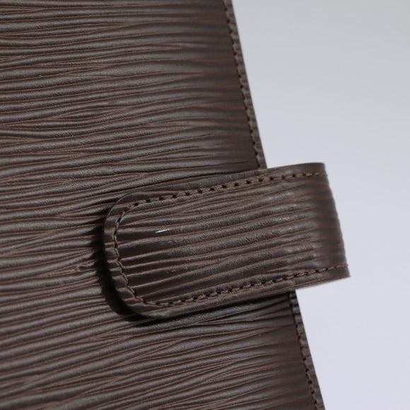 LOUIS VUITTON Epi Agenda MM Day Planner Cover Mocha R2004D LV Auth 112853