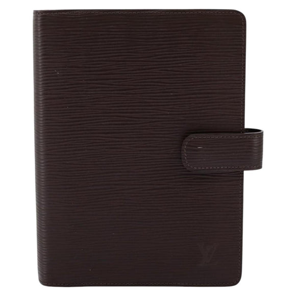 LOUIS VUITTON Epi Agenda MM Day Planner Cover Mocha R2004D LV Auth 112853