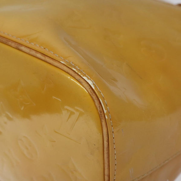 LOUIS VUITTON Monogram Vernis Houston Hand Bag Beige M91004 LV Auth 112869