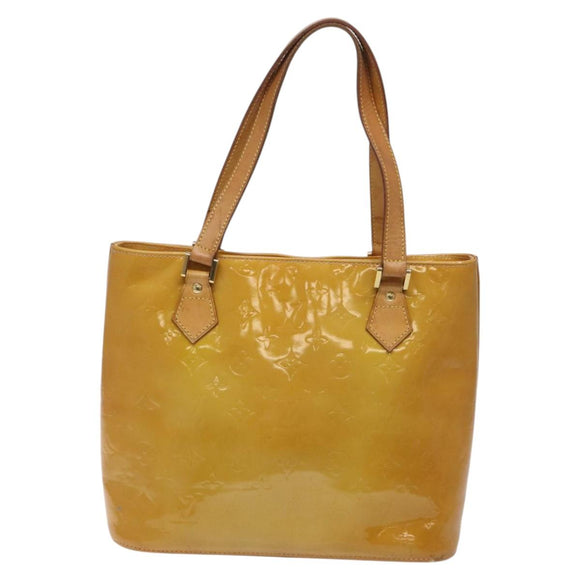 LOUIS VUITTON Monogram Vernis Houston Hand Bag Beige M91004 LV Auth 112869