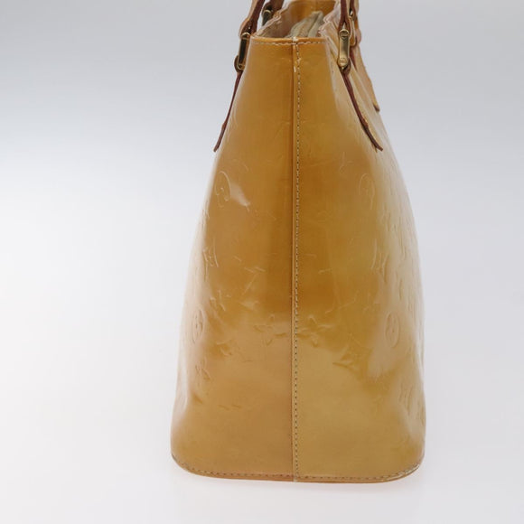 LOUIS VUITTON Monogram Vernis Houston Hand Bag Beige M91004 LV Auth 112869