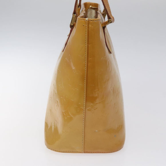 LOUIS VUITTON Monogram Vernis Houston Hand Bag Beige M91004 LV Auth 112869