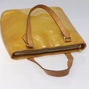 LOUIS VUITTON Monogram Vernis Houston Hand Bag Beige M91004 LV Auth 112869-6