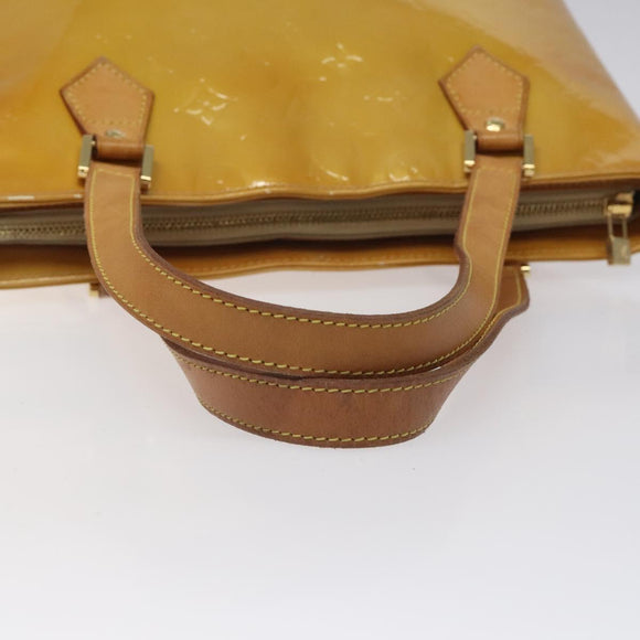 LOUIS VUITTON Monogram Vernis Houston Hand Bag Beige M91004 LV Auth 112869