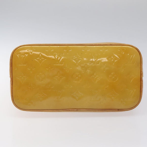 LOUIS VUITTON Monogram Vernis Houston Hand Bag Beige M91004 LV Auth 112869