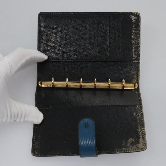 LOUIS VUITTON Epi Agenda PM Day Planner Cover Blue R20055 LV Auth 112872