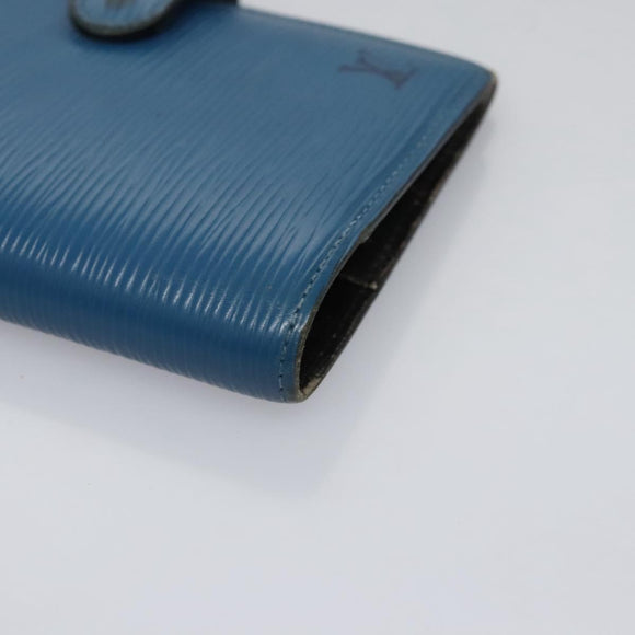 LOUIS VUITTON Epi Agenda PM Day Planner Cover Blue R20055 LV Auth 112872