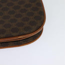 CELINE Macadam Canvas Shoulder Bag PVC Leather Brown Gold Auth 112874-16