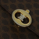 CELINE Macadam Canvas Shoulder Bag PVC Leather Brown Gold Auth 112874-17